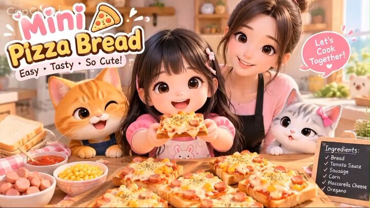 Can Lili Make the Cutest Mini Pizza Bread? Easy & Cheesy Snack!