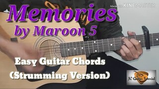 Memories - Maroon 5 Guitar Chords (Guitar Tutorial) (Strumming Version)