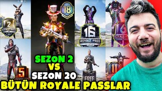 GELMİŞ GEÇMİŞ TÜM ROYALE PASS'LER! RP 2 vs RP 20! - PUBG Mobile