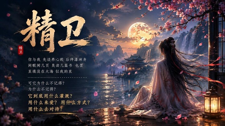 【伤感国风】《精卫》月夜思念版｜明月照山海，花落人未归｜中文歌词