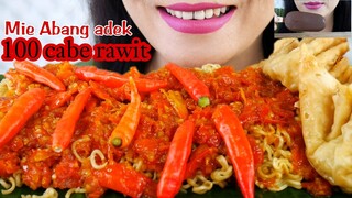 ASMR INDOMIE ABANG ADEK 100 CABE RAWIT PEDAS MAMPUS, ES KRIM COKLAT | ASMR MUKBANG INDONESIA