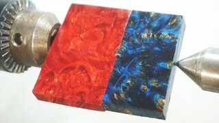 Make a pair of peace buckles with red and blue wood