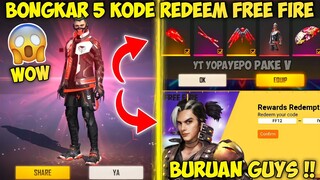 BONGKAR 5 KODE REDEEM FREE FIRE TERBARU HARI INI | DAPAT BUNDLE COBRA ? - GARENA FREE FIRE