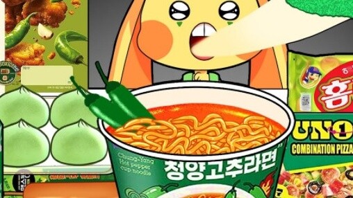 Carrying (MYMY) Convenience Store Green Food - Rabbit Benzo | Poppy Game Time Food Animation | Spicy
