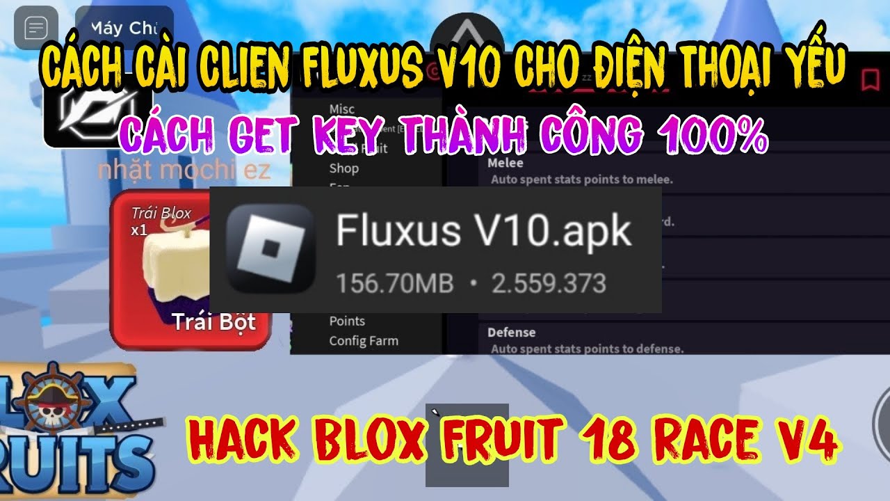 Blox Fruits 18 RACE V4 ] Cách Cài Client Fluxus V9 GET KEY Thành Công 100%  - BiliBili