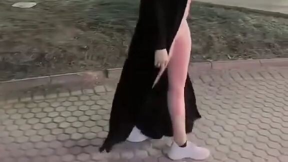 Half naked in hijab