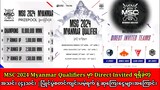 MSC 2024 Myanmar Qualifiers မှာ Direct Invited ရရှိခဲ့တဲ့ အသင်း(၄)သင်း နဲ့ ဆုကြေးငွေများအကြောင်း