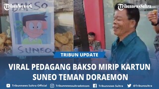 Viral Pedagang Bakso Keliling Mirip Suneo teman Doraemon, Netizen Doakan Baksonya Semakin Laku