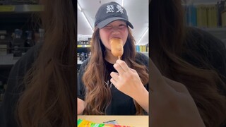 I tried Korean hot dog (corn dog) at the convenience store in Seoul #ASMR #mukbang #koreanfood