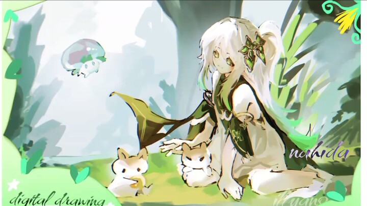 digital drawing|| aku menggambar nahida dari game genshin impact!★