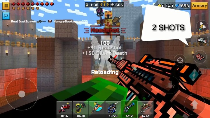 Pixel Gun 3D - TODAS AS ARMAS DE SNIPER Teste de danos + velocidade de recarga