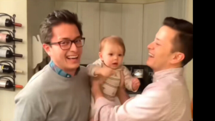 When the baby meets his father's twin brother, he completely...