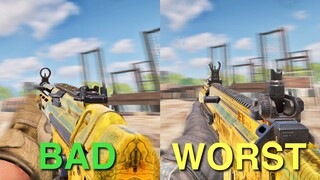 Which gun has the worst bullet spread accuracy in COD Mobile?