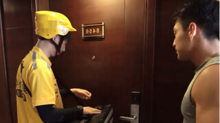 训练营学员订外卖被我截获了，给担心差评的外卖小哥吓坏了。#减肥 #一定要看到最后哦 #结局亮了