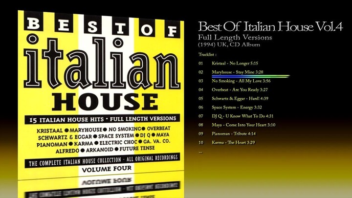 Best Of Italian House Vol.4 (1994) Full Length Versions, Various [CD Album]