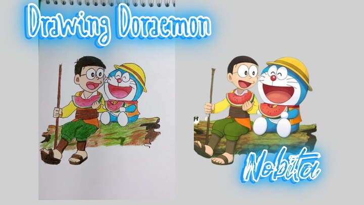 Draw Doraemon dan nobita