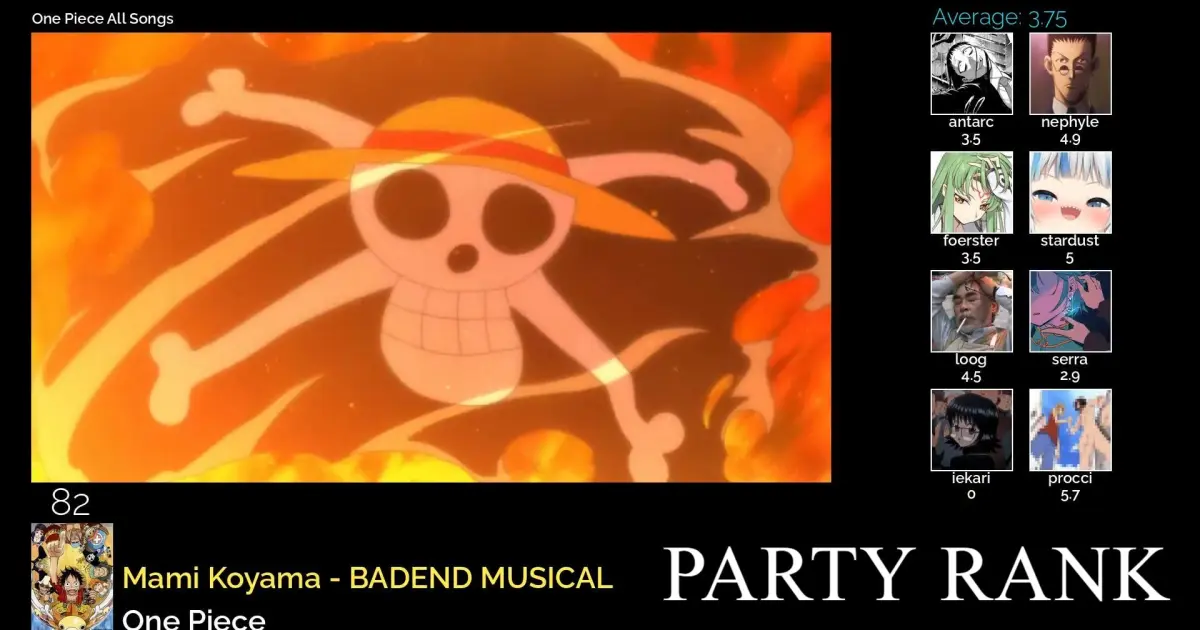 One Piece All Songs Party Rank Bilibili