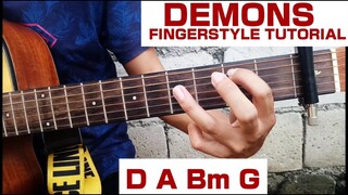 DEMONS | Imagine Dragon | Fingerstyle Tutorial +Easy Chords