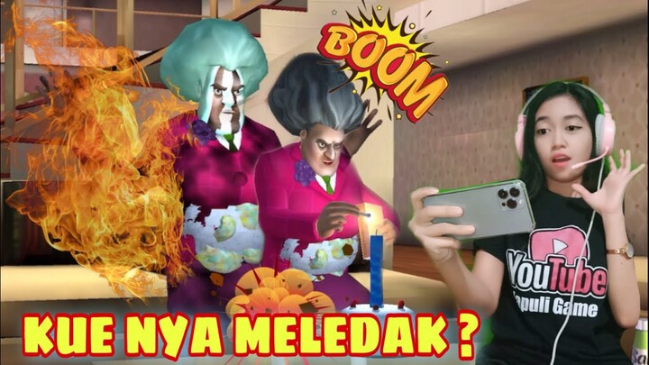 PART7 Ledakin kue ulang tahun scary teacher | sampe gosong guys #games #trending