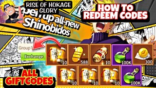 Rise of Hokage Glory All Giftcodes - How to Redeem Codes // Rise or Hokage Glory Free 8 Codes
