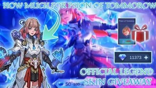 LEGEND SKIN GIVEAWAY??? HOW MUCH 💎/DIAMONDS FOR PSION OF TOMORROW IN THE PSIONIC ORACLE EVENT | MLBB