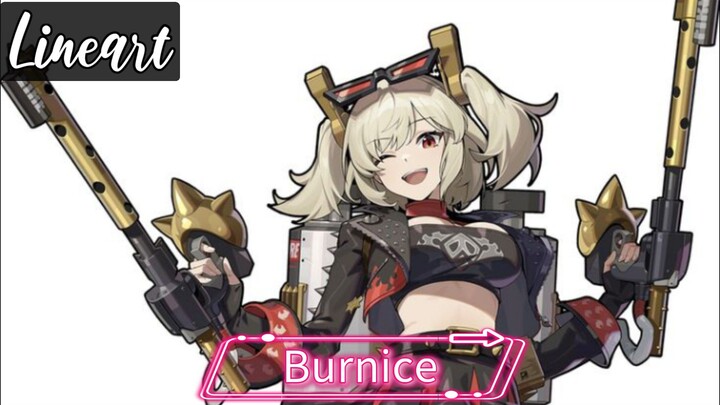 lineart Burnice From Zenless Zone Zero