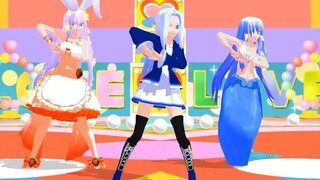 【MMD di gi charat】憂鈴ちゃん・アクアちゃん・うさだあかりでモザイクロール