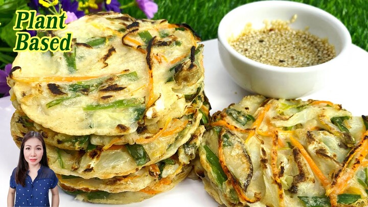 แพนเค้กผัก Veggie Pancakes | Vegan Plant Based