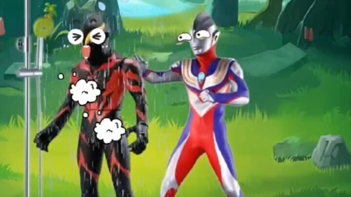 What is Ultraman Tiga doing?
