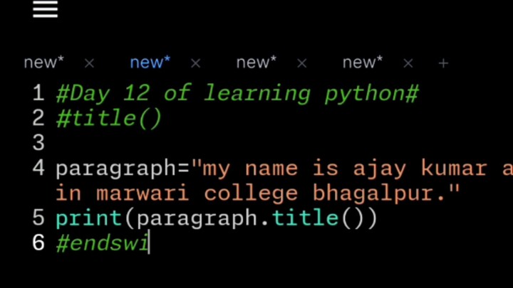 Day 12 of learning python
