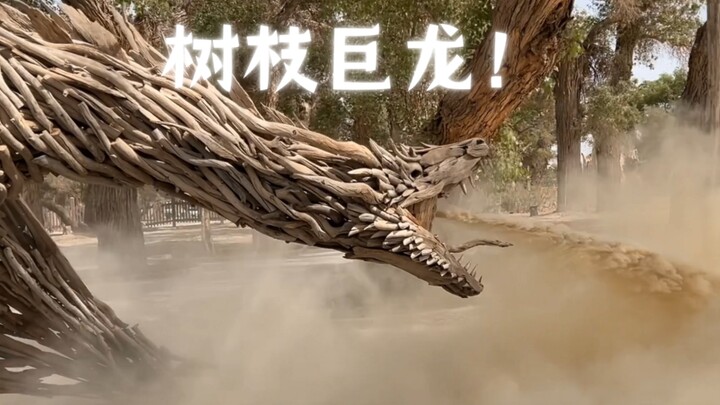 中国男子用树枝做千万特效角色