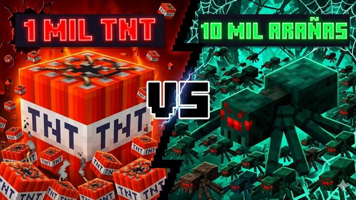 1.000 TNT vs 10.000 ARAÑAS en Minecraft