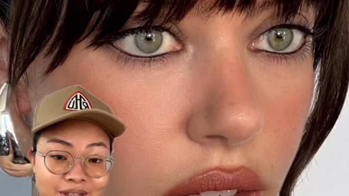 ลิปสติกแต่งด้วยบลัชออนและบรอนเซอร์