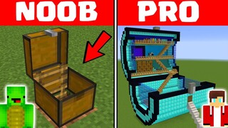 Minecraft NOOB vs PRO: SECRET CHEST HOUSE SECURITY BASE by Mikey Maizen and JJ (Maizen Parody)