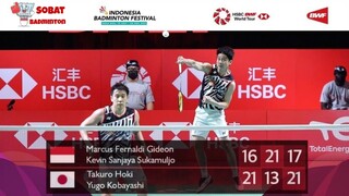 Marcus Fernaldi Gideon/Kevin Sanjaya Sukamuljo vs Takuro Hoki/Yugo Kobayashi| F MD World Tour Finals