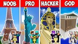 Minecraft NOOB vs PRO vs HACKER vs GOD : FAMILY TRAVEL CHALLENGE in Minecraft Animation