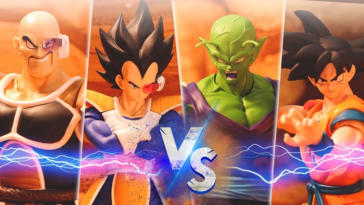 "656 Stop Motion Animation" Vegeta & Nappa VS Goku & Piccolo | Seven Dragon Balls | SHF