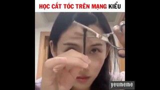 học cắt tóc trên mạng và cái kết