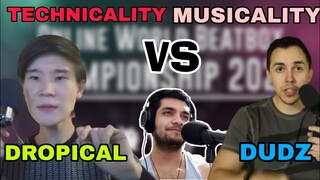 A CLASH !! DROPICAL vs DUDZ | Online World Beatbox Championship Solo Battle | 1/8 FINAL REACTION