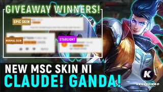 MSC CLAUDE "NEW SKIN" + GIVEAWAY ANNOUNCEMENT! | MLBB