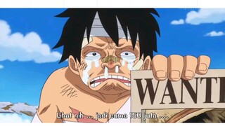 Tangisan Luffy melihat harga buronannya turun. (kaisar laut ke-5)