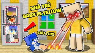 TÔ GÀ THỬ THÁCH 24H TRỐN KHỎI NHÀ TRẺ BABY IN YELLOW TRONG MINECRAFT*TÔ GÀ NHẬN NUÔI EM BÉ ÁC QUỶ