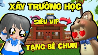 MẶP DORAM XÂY TRƯỜNG HỌC SIÊU VIP TẶNG BÉ CHUN TRONG MINI WORLD