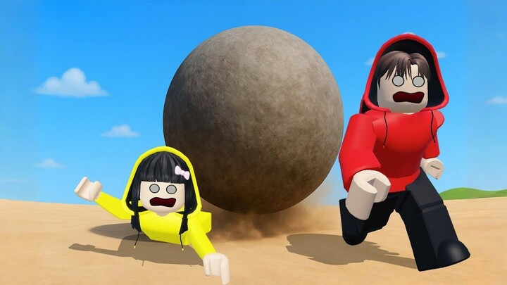 Yuta, Mio Dan Baby Celine Dikejar Batu Paling Besar  ROBLOX