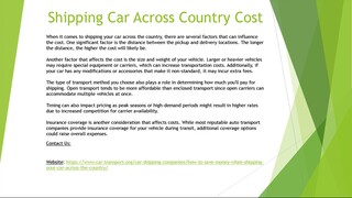 Shipping Car Across Country Cost