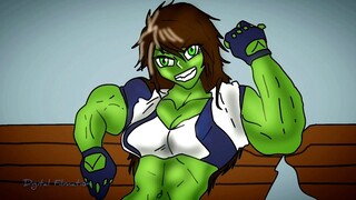 Female Anime Broke the Chair - She Hulk Transformation - Ever 💚