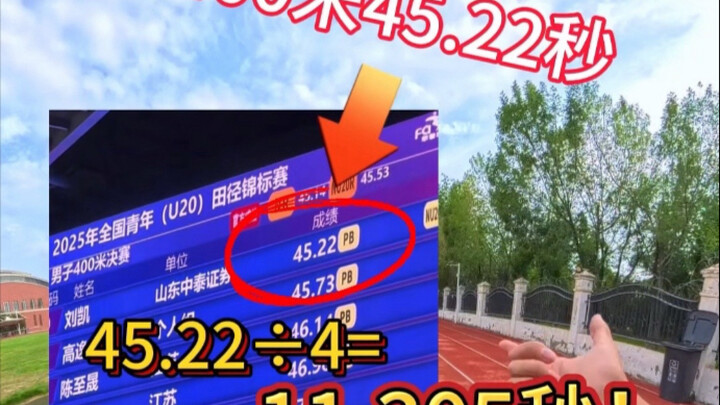 刘凯400米45秒22！数学书的王鹏照进现实了！