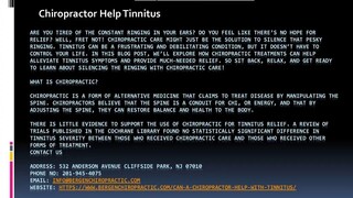 Chiropractor Help Tinnitus