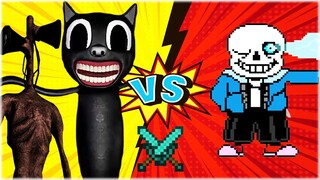 Tommy Cat / Sirenhead VS Undertale Sans - Minecraft Bedrock Edition / MCPE