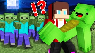 JJ Saving Mikey From Zombie Apocalypse in Minecraft - Maizen